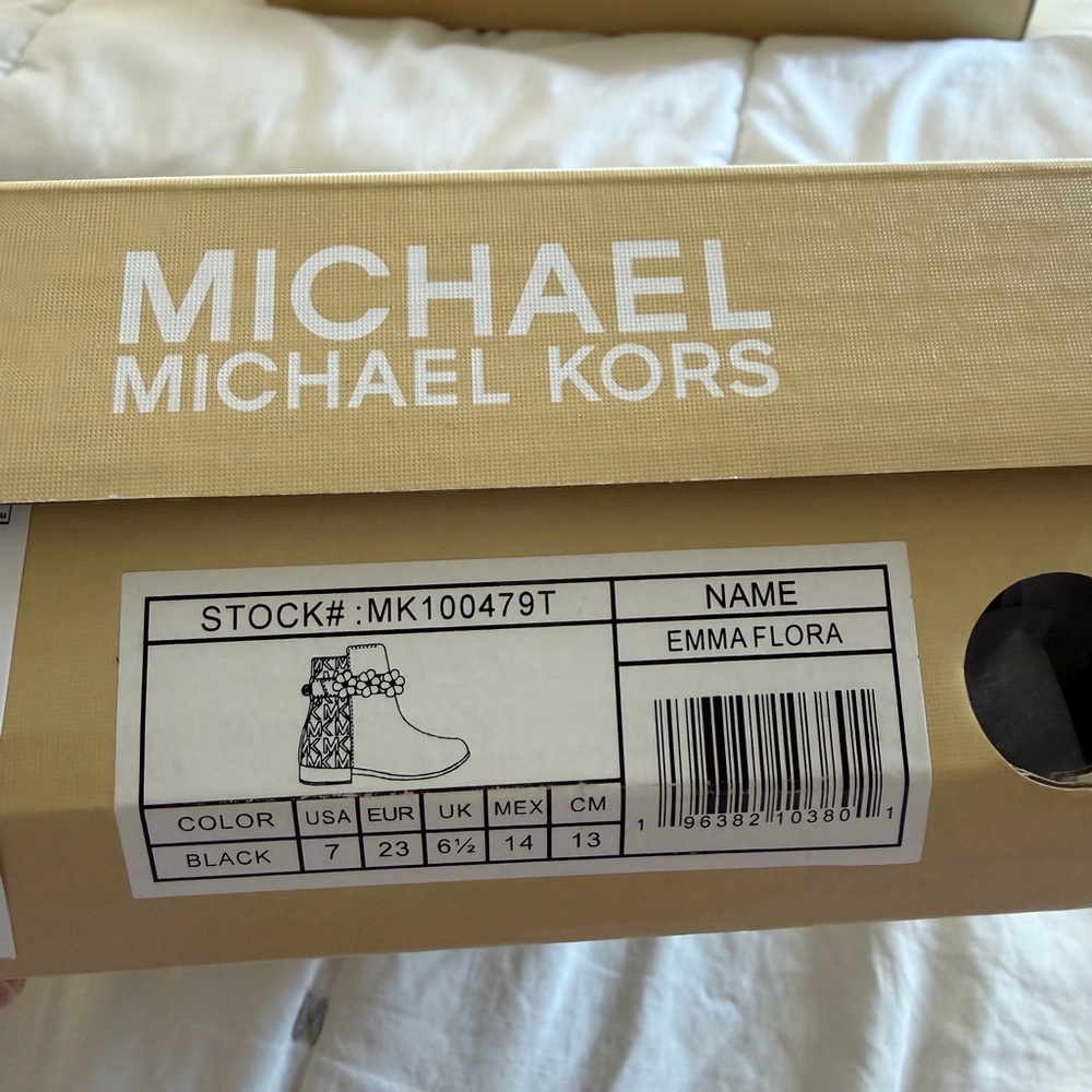 Michael Kors Black Emma Flora ankle boots